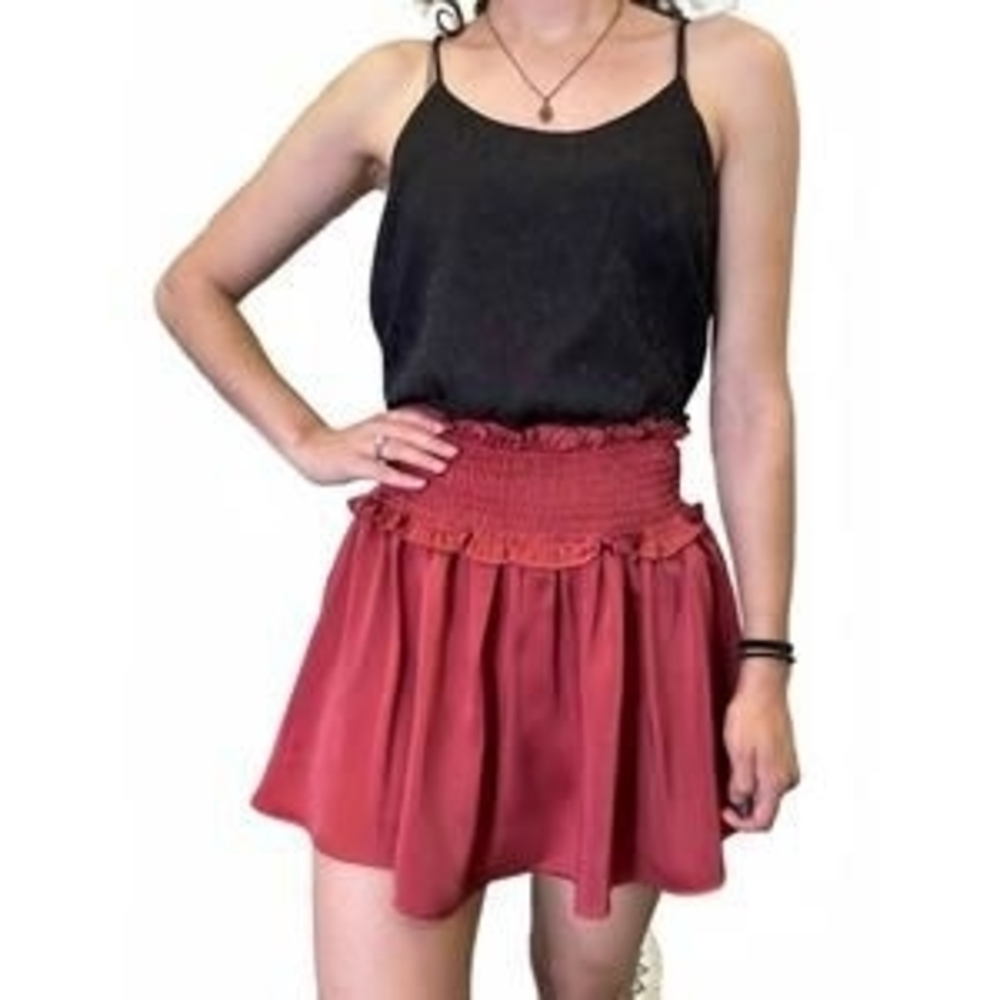 She + Sky Red Mini Skirt